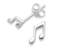 Sterling Silver Semi Quaver Earrings - SIZE: 7 x 4 mm x 1.3mm thick 5279. Gift Boxed