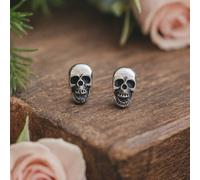 Sterling Silver Skull Stud Earrings My Posh Shop Silver One Size