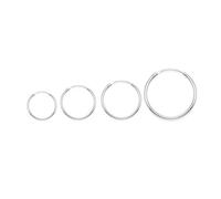 Sterling Silver SMALL Hoop Earrings: SET OF 4: one of each size 10mm, 12mm, 14mm & 18mm - Beware 10mm is TINY & FIDDLY to use. The biggest is only the size of a 5p piece 6224SETSINGLES