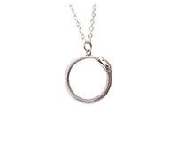 Sterling Silver Snake Ouroboros Pendant Necklace Eating Tail Gothic Serpent Gift Boxed