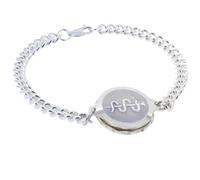 Sterling Silver SOS Talisman Bracelet - Ladies Snake & Staff Medium Chain