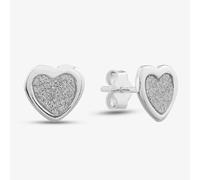 Sterling Silver Stardust Heart Stud Earrings 8.55.8669