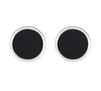Sterling Silver Stud Earrings Black Agate Gemstone S925 Earring Studs Round Healing Jewellery for Women Men Couple Lovers Gifts Valentine Anniversary Birthday 6/8/10/12mm