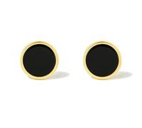 Sterling Silver Stud Earrings Black Agate Gemstone S925 Earring Studs Round Healing Jewellery for Women Men Couple Lovers Gifts Valentine Anniversary Birthday 6/8/10/12mm