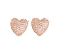 Sterling Silver Stud Earrings for Women Real Silver Earrings Hallmark 925 Whitegold RoseGold Jewellery Sensitive Ears Hypoallergenic Gifts For Her Birthday Christmas (Rose Gold Heart Studs)