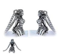 Sterling Silver Suffering Goddess Pendant Necklace,Suffering Goddess Necklace,Vintage Religious Suffering Goddess Amulet Pendant Necklace (2pc)