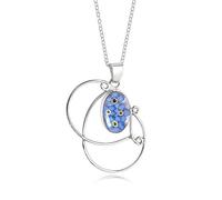 Sterling Silver Swirl Pendant Made With A Real Forget Me Nots