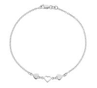 Sterling Silver Three Hearts Anklet