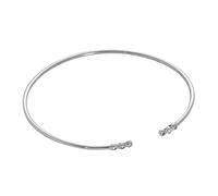 Sterling Silver Tiny Round Clear CZ Open Cuff Bangle