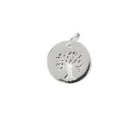 Sterling Silver Tree Of Life Disc Charm & Bail 15mm PK1