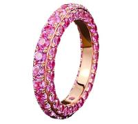 Sterling Silver Triple-Row Pave Ring INS Style Luxury Fashion Gift for Women