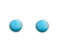 Sterling Silver Turquoise 4mm Classic Small Round Stud Earrings HER-734