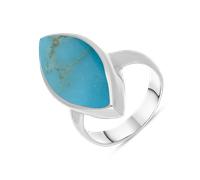 Sterling Silver Turquoise Chunky Marquise Ring D 113910