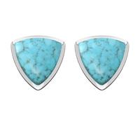 Sterling Silver Turquoise Curved Triangle Stud Earrings - Option1 Value Silver HER-2214