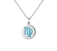 Sterling Silver Turquoise Zodiac Virgo Round Necklace - Silver ZDA-327