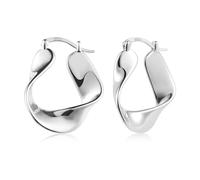 Sterling Silver Twist Hoop Earrings Women Twisted Geometric Hoop Earring