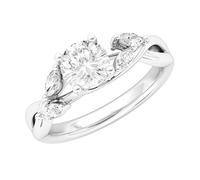 Sterling Silver Twisted Willow Vine 1.0CT Simulated Diamond Engagement Ring Promise Bridal Ring with Marquise (Q)