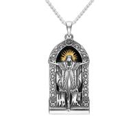 Sterling Silver Whitby Jet The Mission Gods Own Medicine Necklace GTH-220
