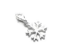 Sterling Silver Winter Snowflake Clip on Charm