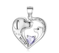 Sterling Silver You Are My Sunshine Mom Heart Dog Necklace Chain 12 Birthstone For Women Jewelry