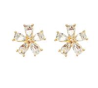 Sterling Silver Zircon Stud Earrings Small Earring Hypoallergenic Steel Earring Silver Cute Pearl Star Colorful Heart Butterfly Flower Studs Colorful Stud Earrings For Girls