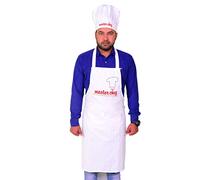 Sterling Smart® Mens Cotton Apron & Hat Set For Cooking - Quick Dry Novelity Chef Apron For BBQ, Grilling, Baking & Cooking - Ideas Kitchen Aprons For Men (Master Chef & Hat Set)