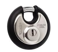 Sterling SPL100P 70mm Closed Shackle Disc Padlock with Stainless Steel Body and Protective Bumper - Assorted Colours, Red and Black