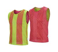 Sterling Sports 10 X Pack Football Training Bibs with Double Sided - Quick Dry Training Bibs For Football, Soccer, Cricket, Hockey & Basketball (Pink/Yellow, Junior (7 to 12 years old))