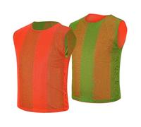 Sterling Sports 10 X Pack Football Training Bibs with Double Sided - Quick Dry Training Bibs For Football, Soccer, Cricket, Hockey & Basketball (Orange/Green, Senior (XL to XXL))