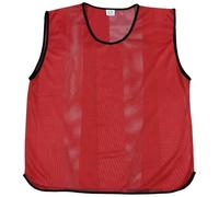 Sterling Sports 10 X Training Bibs Sports Mesh Football Bibs Adult - Quick Dry Football Training Equipment For Soccer, Rugby, Basketball & Cricket - Ideal Team Practice Vests (Red, Junior)