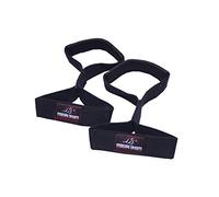 Sterling Sports® Figure 8 Straps Padded Cuff Weight lifting Gym Bar Strength Training Wrist Wraps (Black)
