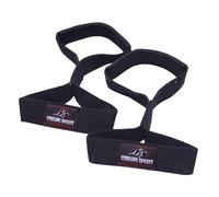 Sterling Sports Figure 8 Straps Padded Cuff Weight Lifting Straps Gym Training - Heavy Duty Wrist Wraps Powerlifting Crossfit Deadlift Support Fitness Gifts For Women & Men (Black)