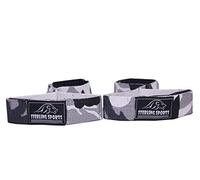 Sterling Sports Figure 8 Straps Padded Cuff Weight Lifting Straps Gym Training - Heavy Duty Wrist Wraps Powerlifting Crossfit Deadlift Support Fitness Gifts For Women & Men (Grey Cameo)