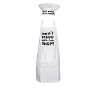 Sterling Sports® Kids Apron With A Large Pocket For Kitchen - Quick Dry Children Aprons For Cooking, Baking, Crafting & BBQ Kitchen Accessories - Christmas Junior Birthday Gift 4-7 Years (White)