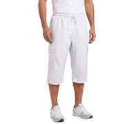 Sterling Sports Mens Shorts 3/4 Length Tracksuit Bottoms Mesh Lining Silky Gym Short, Jogging, White Summer Holidays Shorts Men - Three Quarter Mens Short with Pockets (White, XXL)