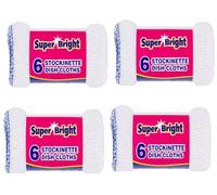 Sterling Sports Super Bright Stockinette Dish Cloths - Quick Drying Ultra Absorbent Reusable Kitchen Cleaning Cloths, Soft Cotton Dish Rags For Washing Dishes Multi Purpose Cleaning (24)