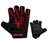 Sterling Sports Weight Lifting Gloves Gym Workout Training Fitness Bodybuilding Exercise Cycling & Bike - Road Cycling Mountain Bike BMX Motorcycle Driving Jogging Hiking (Black Red, Medium)