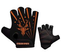 Sterling Sports Weight Lifting Gloves Gym Workout Training Fitness Bodybuilding Exercise Cycling & Bike - Road Cycling Mountain Bike BMX Motorcycle Driving Jogging Hiking (Black Orange, Large)