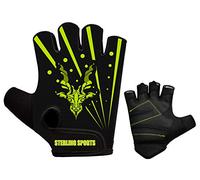 Sterling Sports Weight Lifting Gloves Gym Workout Training Fitness Bodybuilding Exercise Cycling & Bike - Road Cycling Mountain Bike BMX Motorcycle Driving Jogging Hiking (Black Green, Medium)