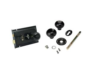 Sterling SRL004KN 152 x 101 mm Rim Sashlock and Knob Set - Black & SRL8BK Rim Knob Sets, Black, Set of 2 Pieces