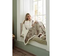 Sterling Stag Mocha Heated Sherpa Throw - 140x180cm Soft Blanket - 10 Heat Settings Deyongs Brown 140cm x 180cm