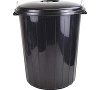 Sterling Ventures 35L Garden Waste Rubbish Dust Bin with Locking Lid (Black)