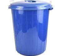 Sterling Ventures 35L Garden Waste Rubbish Dust Bin with Locking Lid (Blue)