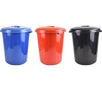Sterling Ventures 35L Garden Waste Rubbish Dust Bin with Locking Lid (Set)