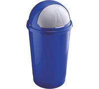 Sterling Ventures Bullet Bin 50L With Roll Open Lid Kitchen Bin, Waste Rubbish, Recycling Dustbin for Home & Office (BLUE-X1)