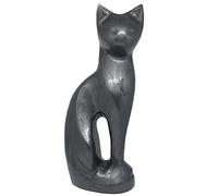 Sterling Ventures Cat Figurine Cremation Urn for Pet Ashes Screw Lid Design, Black