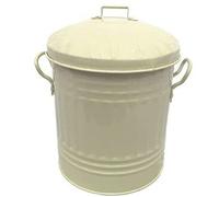 Sterling Ventures Classic Metal Traditional Mini Powder Coated Trash Can 13L (Cream)