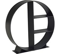 Sterling Ventures Free Standing Round Heavy Duty Black Metal Fireplace Log Holder Rack Shelf