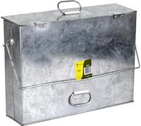 Sterling Ventures Galvanised Metal Ash Carrier Ash Bucket with Lid & Handle Hot Tidy Box Container Fireplace Pan Bucket Bin Fire Pits Wood & Coal Burning (Silver)