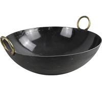 Sterling Ventures Heavy Duty Cook and Serve Wok Professional Catering Iron Kadai (14")